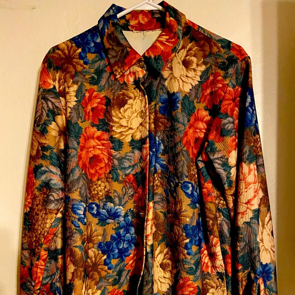 True Vintage floral button down dress shirt